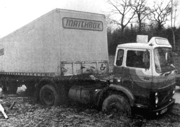 A lorry ran aground on a roundabout as frosty weather took its toll on our local roads (6188-1)