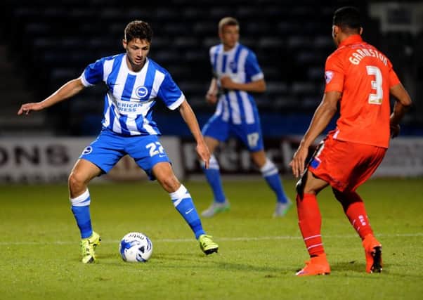Brighton defender Rob Hunt, left, has been linked with a move to Pompey Picture: Tony Wood/Brighton Argus