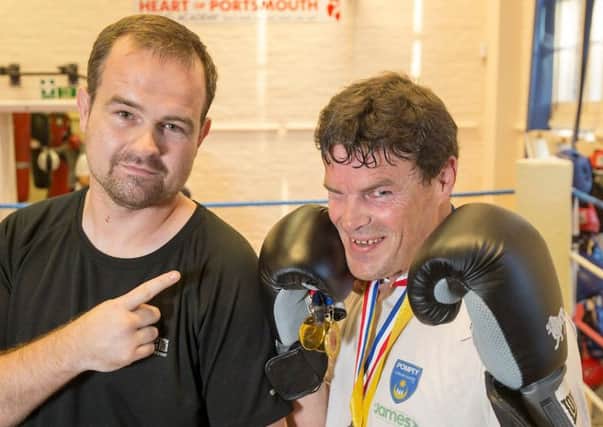 Steve Clark with Dave Johnston, head trainer at Heart of Portsmouth Boxing Academy