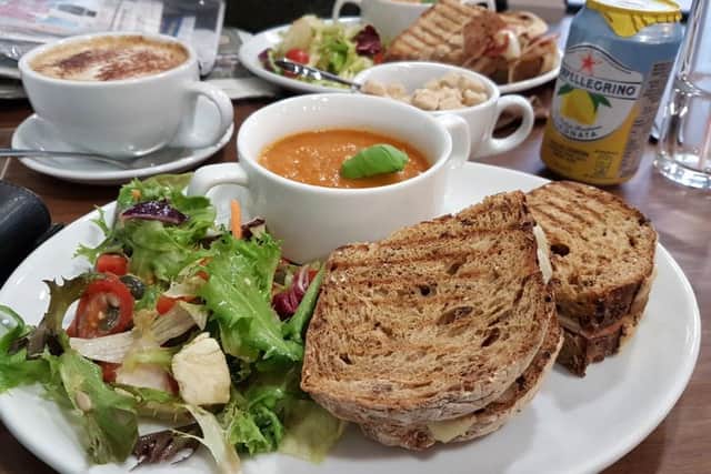 Toasties with salad and home-made soup