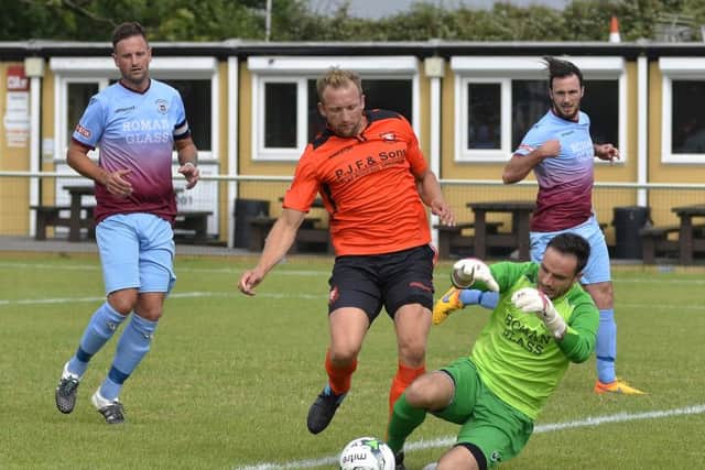 AFC Portchester striker Andy Todd dumped former club Petersfield out of the Russell-Cotes Cup Picture: Neil Marshall