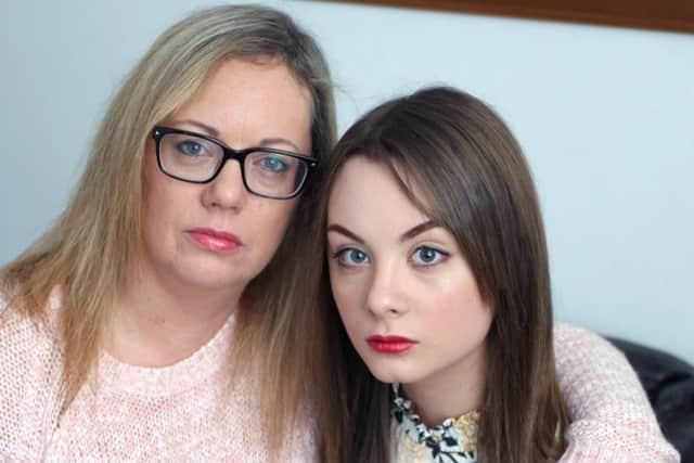 Almost-stranded Fleur McBride (right) with her mother, Sue