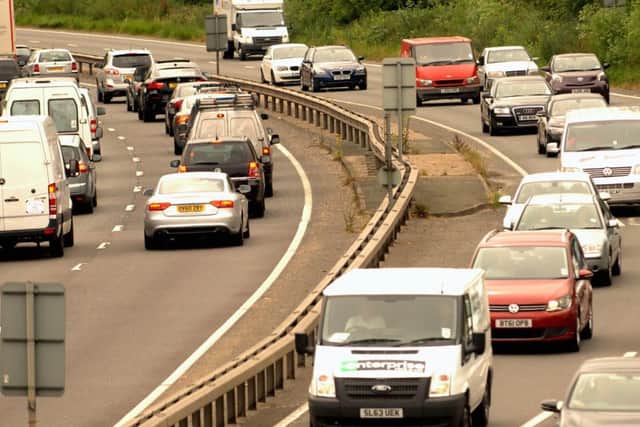 The Chichester A27 bypass from Stockbridge bridge looking eastbound