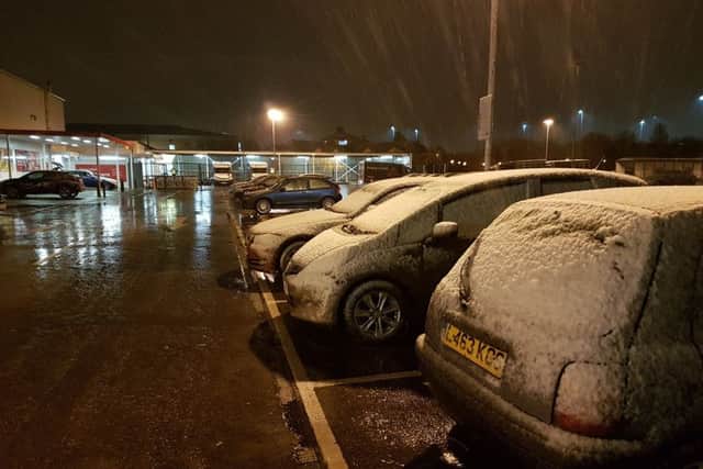 Snow at Tesco North Harbour Picture: Kimberley Barber