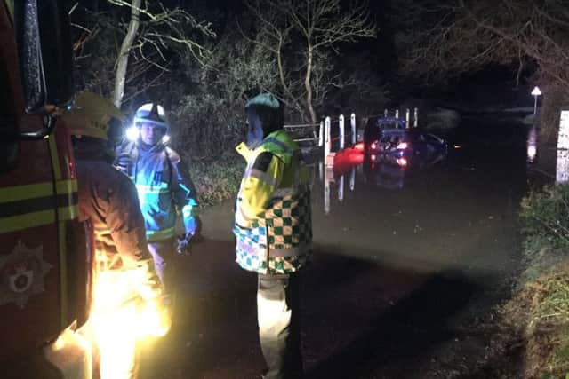 Water rescue in Purbrook by Cosham fire station