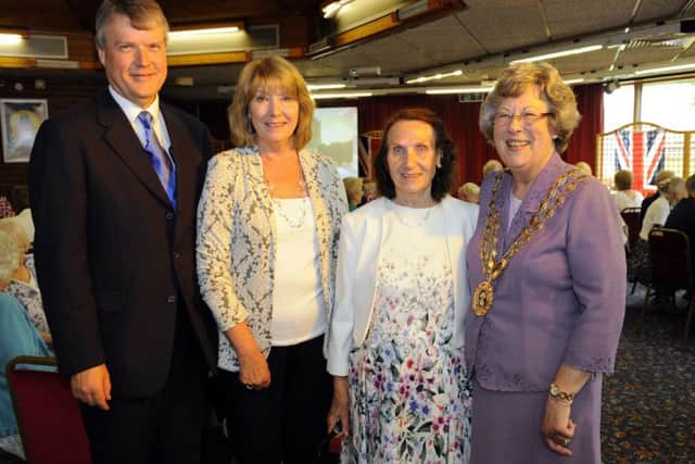 Cllr Sean Woodward, Teresa Stabb, Sylvia Leppard and the mayor of Fareham, Cllr Connie Hockley, at a previous fundraising tea party.