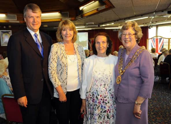 Cllr Sean Woodward, Teresa Stabb, Sylvia Leppard and the mayor of Fareham, Cllr Connie Hockley, at a previous fundraising tea party.