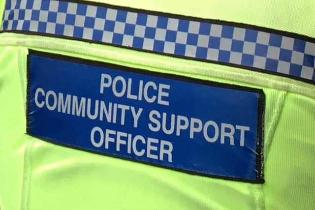 File photo of a PCSO visiting a burglary victim in Portsmouth