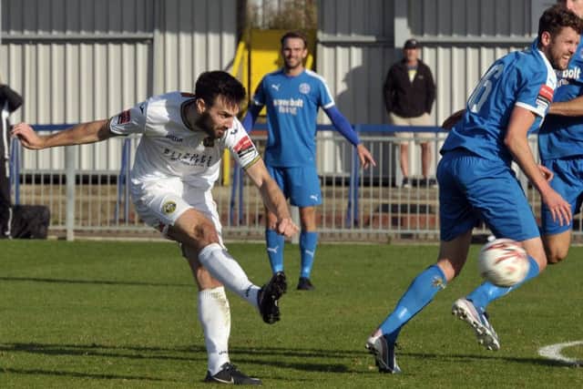 Matt Patterson came close twice in Hawks 1-0 win against Burgess Hill. Picture: Mick Young