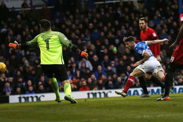 Conor Chaplin nets against Leyton Orient. Picture: Joe Pepler