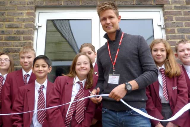 Chris Phillips opens the Literacy Lab at The Petersfield School  which he paid for