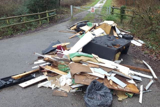 Rubbish left in Trampers Lane, North Boarhunt