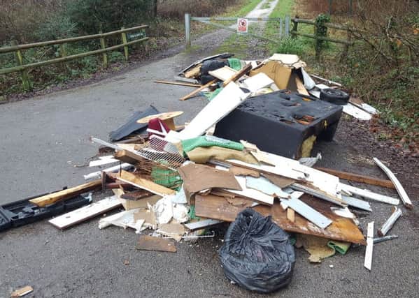 Rubbish left in Trampers Lane, North Boarhunt