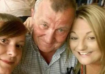 Chris Rudling, 60, of Waterlooville. pictured with his daughter Poppy Chatfield, left, and his stepdaughter Hayley Willis