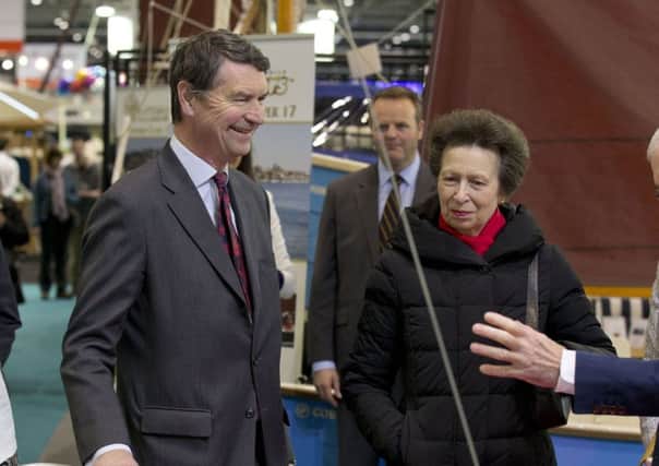 Princess Anne and Vice Admiral Sir Tim Laurence at the London Boat Show 2017