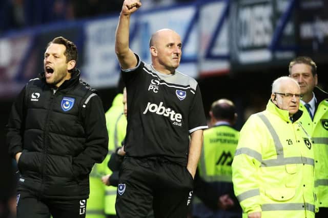 Pompey boss Paul Cook will have plenty to celebrate at the end of the season if Jeff Marshman's predictions are anything to go by  Picture: Joe Pepler
