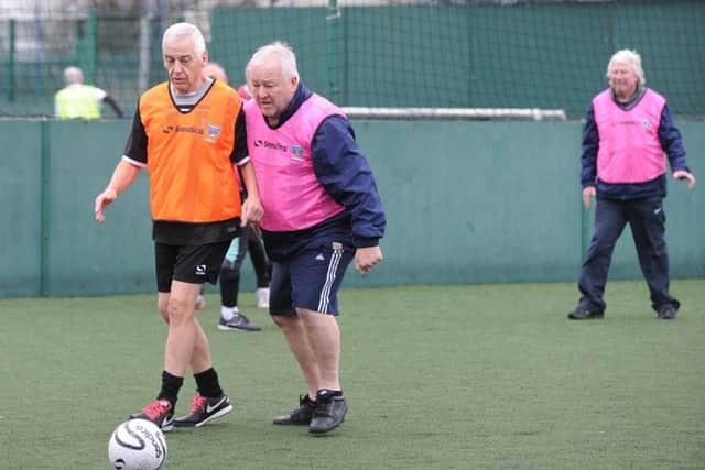 Members of the Pompey in the Community Walking Football Club in action