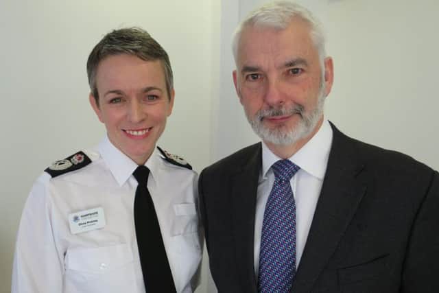 Chief constable Olivia Pinkney and Hampshire police and crime commissioner Michael Lane