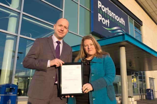 Port director
Mike Sellers with council leader Donna Jones