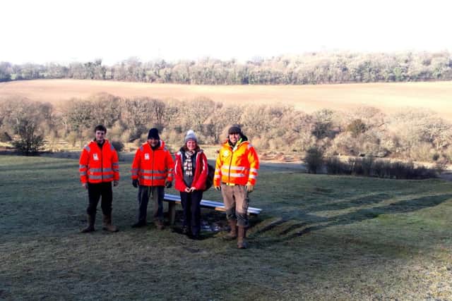 The volunteer conservationists at Horndean Parish Council, from left, Calum Fenegan, Derek Barham, Megan Stott and Mark Inglesias, on Hazleton Common