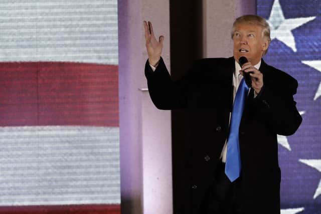 President-elect Donald Trump speaks at a pre-Inaugural event at the Lincoln Memorial in Washington