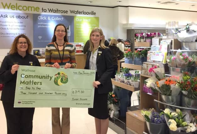 Fiona Saunders, from Waitrose, Jenny Jackson, from Step by Step, and Claire Adams, also from Waitrose. Staff at the supermarket have offered support to the young people Step by Step helps