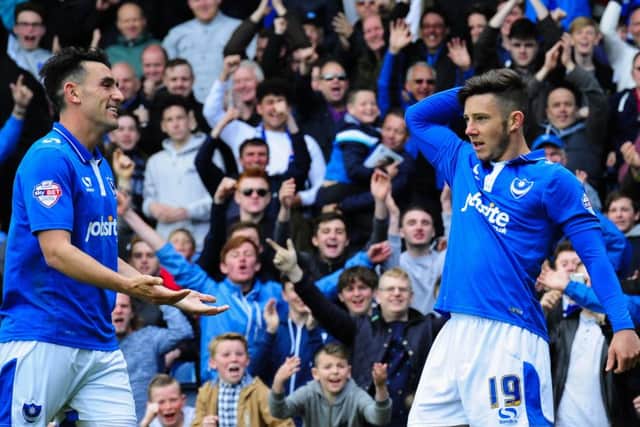 Gary Roberts, left, and Conor Chaplin lead Pompey's scoring charts this season with seven goals apiece    Picture: Barry Zee
