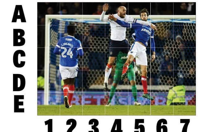 Spot the ball from this picture when Pompey took on Luton Picture: Joe Pepler