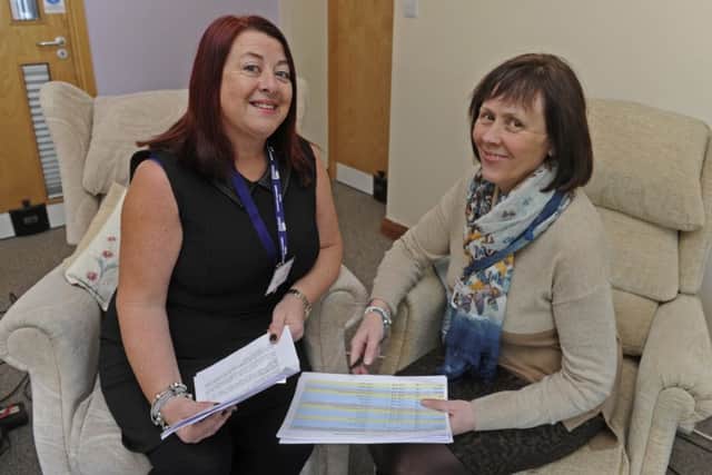 Applicant Lea August, left, from Port Solent talks to Rowans Living Well Centre Manager Tracy Jeffery.
Picture: Ian Hargreaves (170061-1)