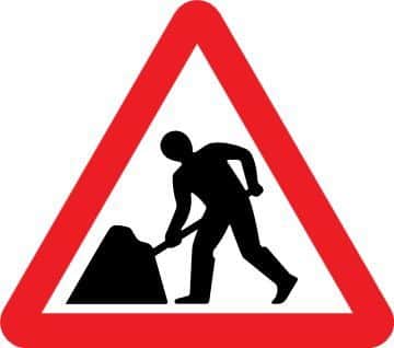 Roadworks sign