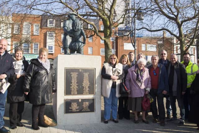 Families of those remembered on the newest Mudlarkers' Plaque. Picture by: Kathryn Dawson Photography