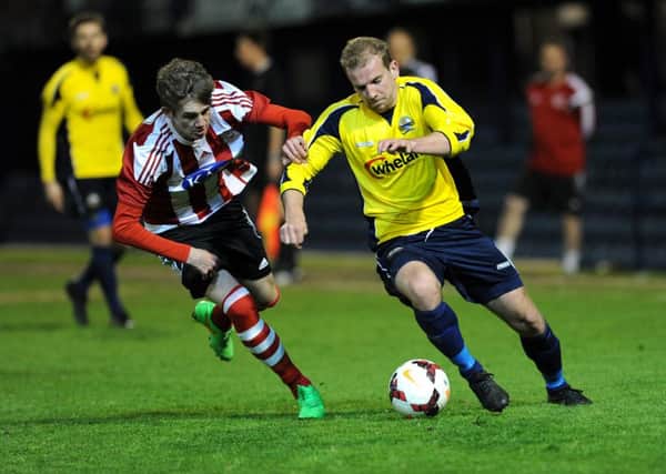 Mike Carter, left, made his debut for the Hawks on Saturday after leaving Gosport Borough