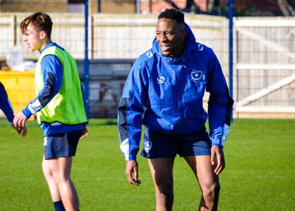 Nicke Kabamba in training with Pompey. Picture: Colin Farmery