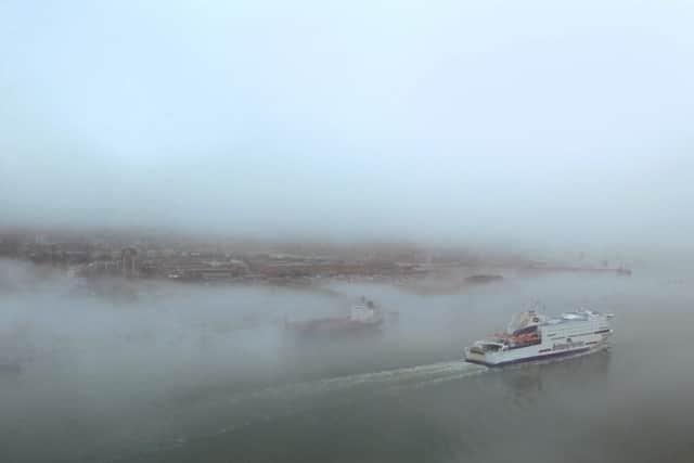 poss index pic fog 8/1/17 170013- Fog view of Gosport from Spinaker Tower. Photogaphy by Habibur Rahman/Hisandherstory.co.uk PPP-170901-112614001