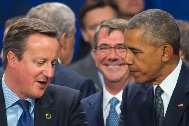 Former Prime Minister David Cameron  and US President Barack Obama in July last year.
