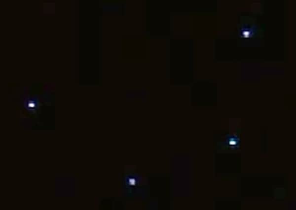 A still from video by 
Derek Reay of lights over Stubbington
