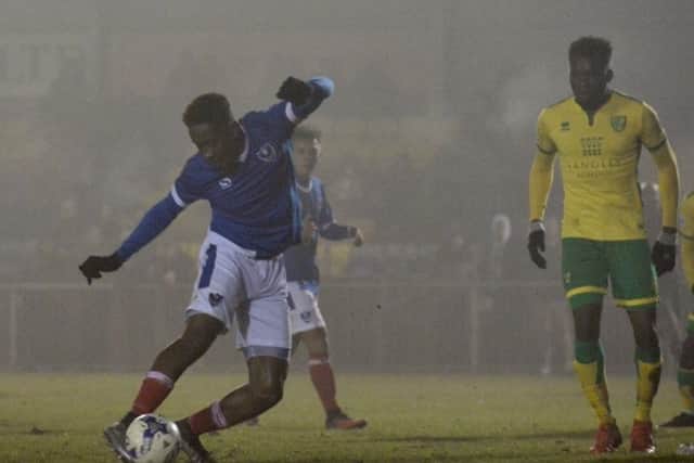 Jamal Lowe scored a hat-trick for Pompey reserves against Norwich last night   Picture: Colin Farmery