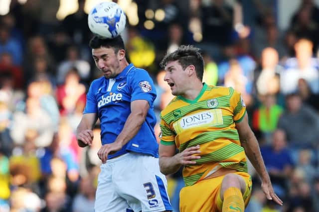 Former Pompey striker Ryan Bird, right, has returned to the Football League with Newport