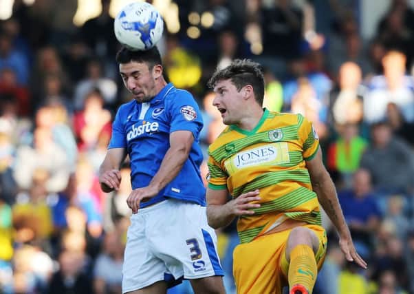 Former Pompey striker Ryan Bird, right, has returned to the Football League with Newport