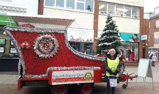 Havant Rotary Club member Eve Fuller collecting in Havant town centre