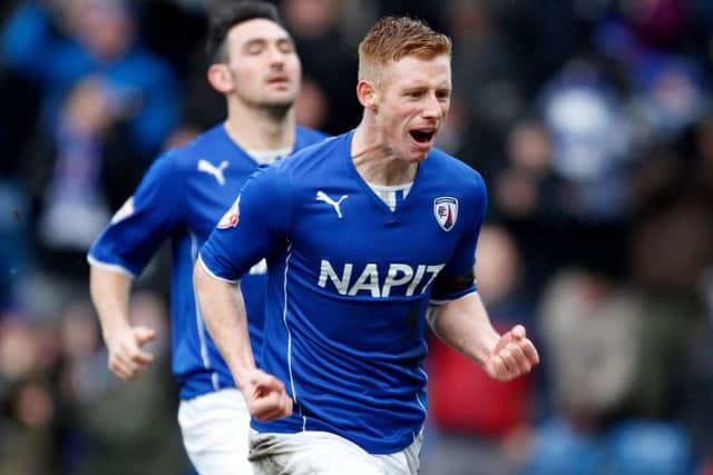 Eoin Doyle celebrates a goal during his Chesterfield days