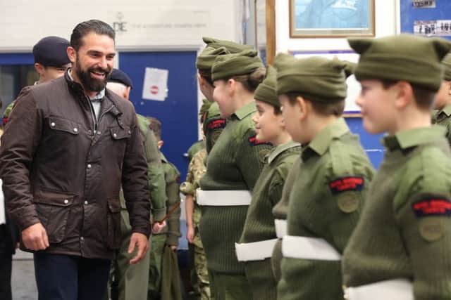 HE WHO DARES Ant Middleton meets Royal Marine Cadets in Portsmouth 				             Picture: FameFlynet UK