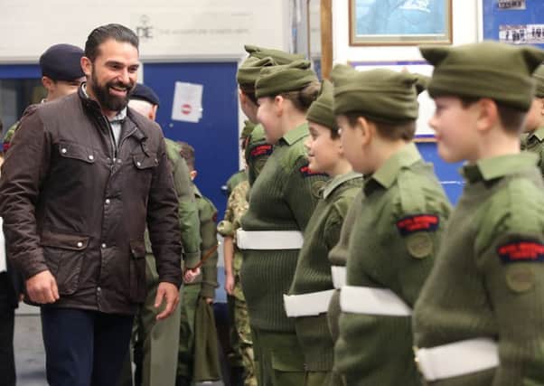 HE WHO DARES Ant Middleton meets Royal Marine Cadets in Portsmouth 				             Picture: FameFlynet UK