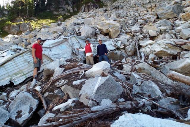 Cye Laramie at the crash site in Washington state