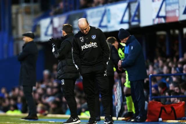 Pompey boss Paul Cook during their 1-0 defeat against Exeter. Picutre: Joe Pepler