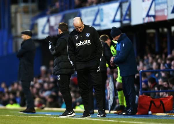 Pompey boss Paul Cook during their 1-0 defeat against Exeter. Picutre: Joe Pepler