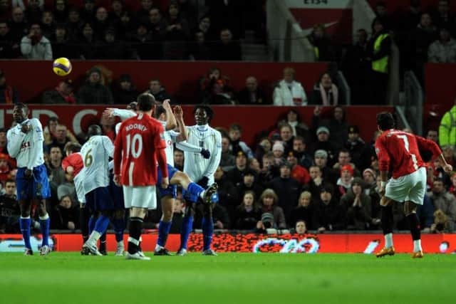 Ronaldo goes for goal against Pompey at Old Trafford Picture: Steve Reid