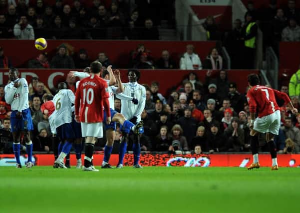 Ronaldo goes for goal against Pompey at Old Trafford Picture: Steve Reid