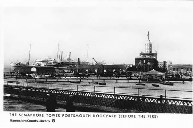 Semaphore Tower, Portsmouth Dockyard, before the fire of December 21, 1913