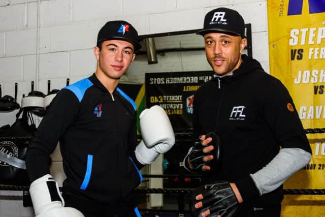 Lucas Ballingall, left, with his trainer and father Michael Ballingall. Picture: John Ackerley